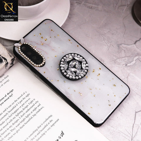 Samsung Galaxy A50s Cover - Design10 - Bling Series - Glitter Foil Soft Border Case With Holder(Glitter Does Not Move)
