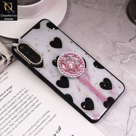 Samsung Galaxy A50s Cover - Design2 - Bling Series - Glitter Foil Soft Border Case With Holder(Glitter Does Not Move)
