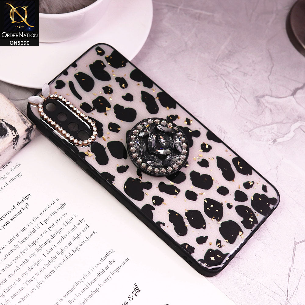 Samsung Galaxy A50s Cover - Design3 - Bling Series - Glitter Foil Soft Border Case With Holder(Glitter Does Not Move)