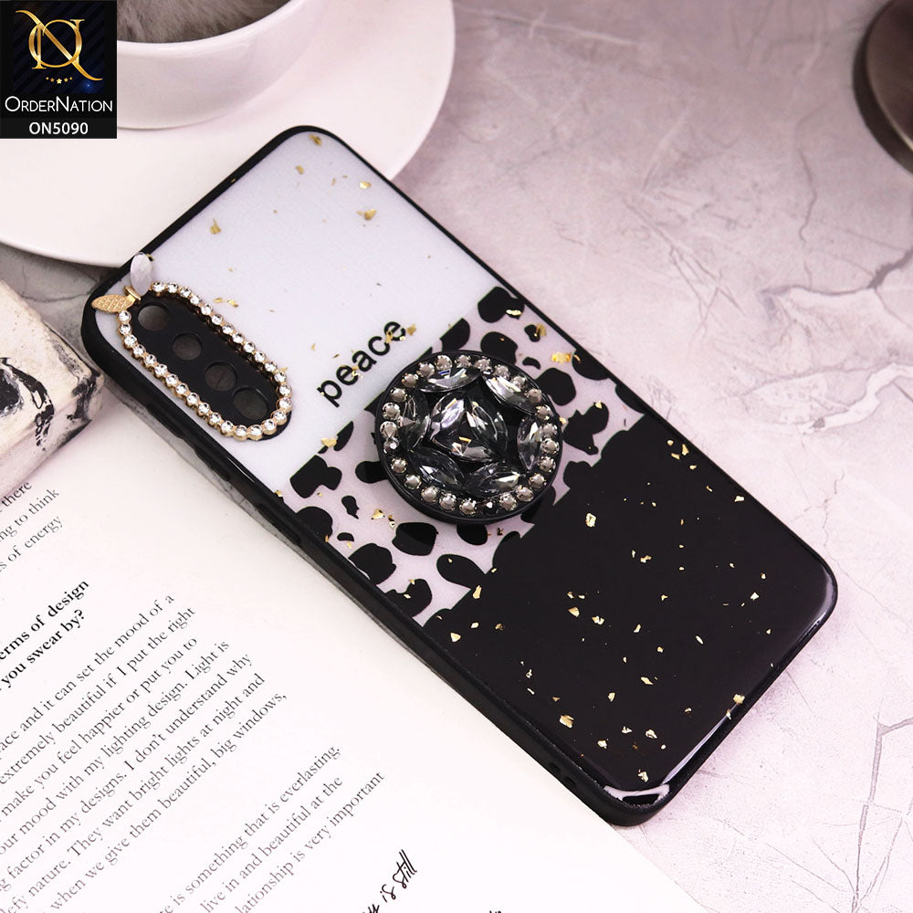 Samsung Galaxy A50s Cover - Design4 - Bling Series - Glitter Foil Soft Border Case With Holder(Glitter Does Not Move)