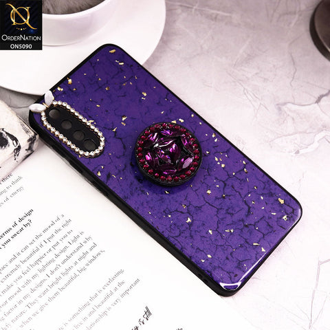 Samsung Galaxy A50s Cover - Design5 - Bling Series - Glitter Foil Soft Border Case With Holder(Glitter Does Not Move)