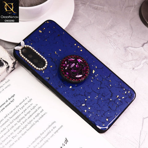 Samsung Galaxy A50s Cover - Design6 - Bling Series - Glitter Foil Soft Border Case With Holder(Glitter Does Not Move)