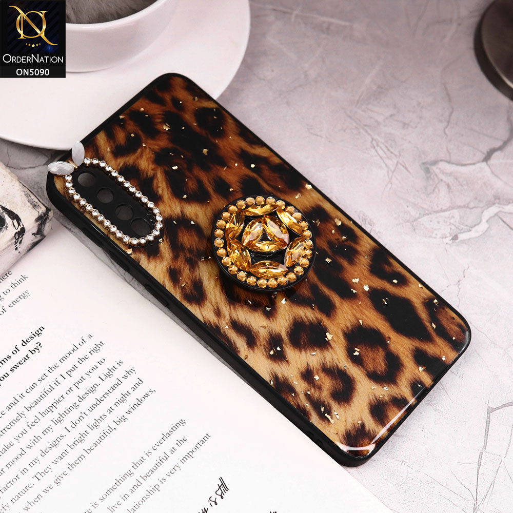 Samsung Galaxy A50 Cover - Design9 - Bling Series - Glitter Foil Soft Border Case With Holder(Glitter Does Not Move)