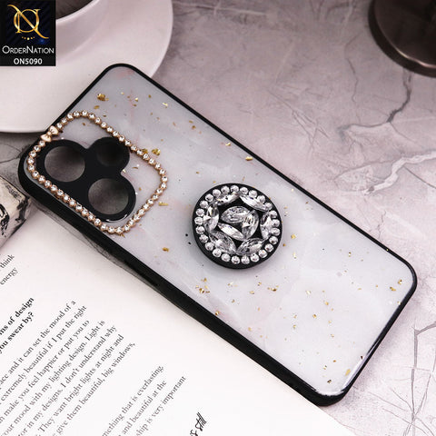 Infinix Hot 30 Play Cover - Design10 - Bling Series - Glitter Foil Soft Border Case With Holder(Glitter Does Not Move)