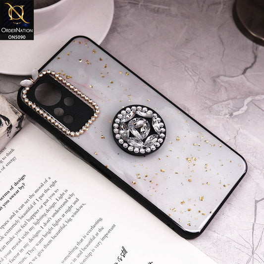 Infinix Note 11 Cover - Design10 - Bling Series - Glitter Foil Soft Border Case With Holder(Glitter Does Not Move)