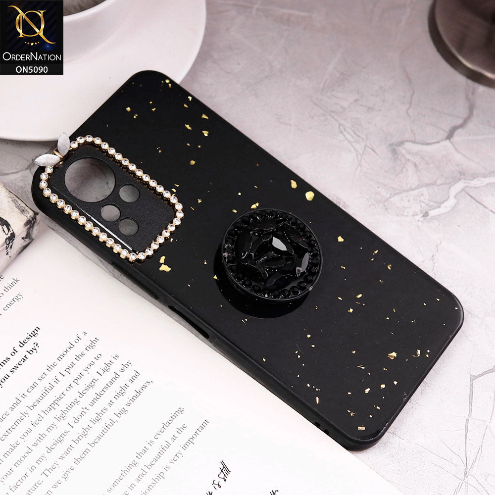 Infinix Note 11 Cover - Design1 - Bling Series - Glitter Foil Soft Border Case With Holder(Glitter Does Not Move)