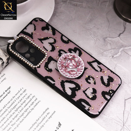 Infinix Note 11 Cover - Design8 - Bling Series - Glitter Foil Soft Border Case With Holder(Glitter Does Not Move)
