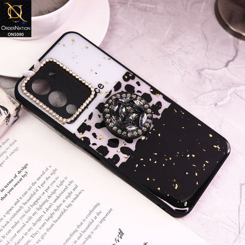 Infinix Note12 G96 Cover - Design4 - Bling Series - Glitter Foil Soft Border Case With Holder(Glitter Does Not Move)