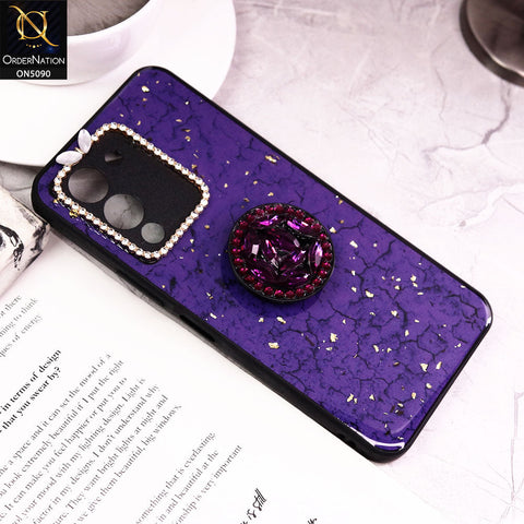 Infinix Note12 G96 Cover - Design5 - Bling Series - Glitter Foil Soft Border Case With Holder(Glitter Does Not Move)