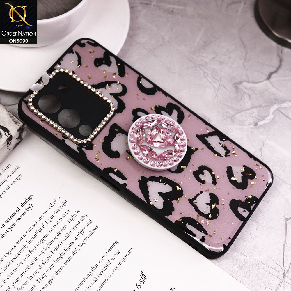 Infinix Note12 G96 Cover - Design8 - Bling Series - Glitter Foil Soft Border Case With Holder(Glitter Does Not Move)