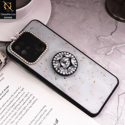 Xiaomi Redmi 10C Cover - Design10 - Bling Series - Glitter Foil Soft Border Case With Holder(Glitter Does Not Move)