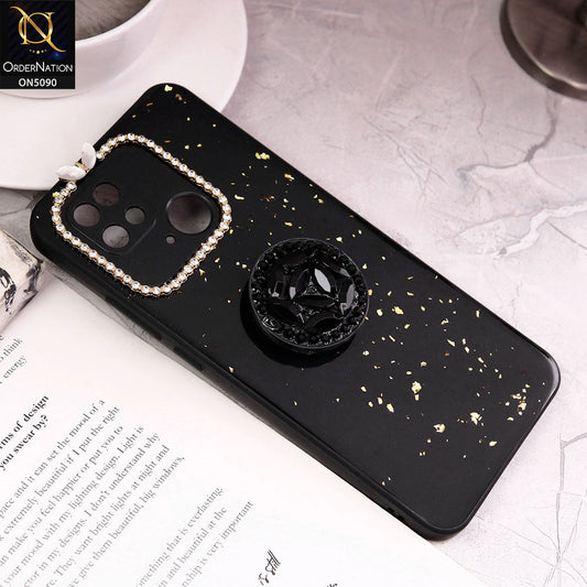 Xiaomi Redmi 10C Cover - Design1 - Bling Series - Glitter Foil Soft Border Case With Holder(Glitter Does Not Move)