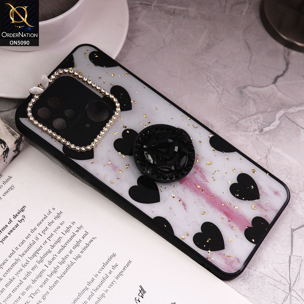 Xiaomi Redmi 10C Cover - Design2 - Bling Series - Glitter Foil Soft Border Case With Holder(Glitter Does Not Move)