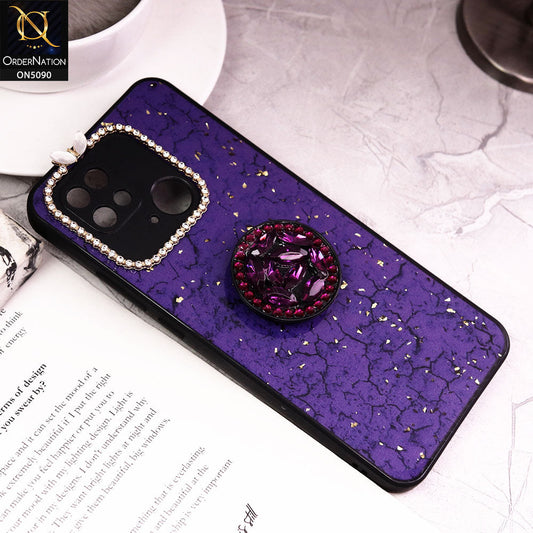 Xiaomi Redmi 10C Cover - Design5 - Bling Series - Glitter Foil Soft Border Case With Holder(Glitter Does Not Move)