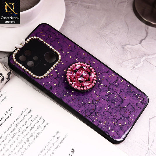 Xiaomi Redmi 10C Cover - Design7 - Bling Series - Glitter Foil Soft Border Case With Holder(Glitter Does Not Move)