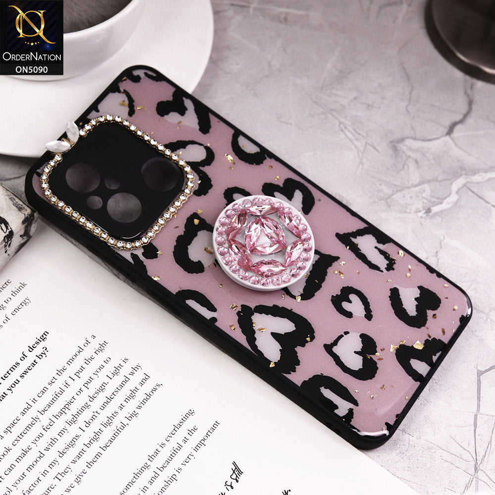 Xiaomi Redmi 12C Cover - Design8 - Bling Series - Glitter Foil Soft Border Case With Holder(Glitter Does Not Move)