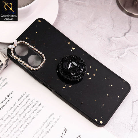 Xiaomi Redmi 13C Cover - Design1 - Bling Series - Glitter Foil Soft Border Case With Holder(Glitter Does Not Move)