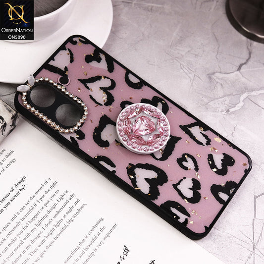 Xiaomi Redmi 13C Cover - Design8 - Bling Series - Glitter Foil Soft Border Case With Holder(Glitter Does Not Move)
