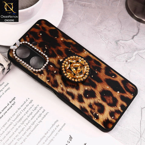 Xiaomi Redmi 13C Cover - Design9 - Bling Series - Glitter Foil Soft Border Case With Holder(Glitter Does Not Move)