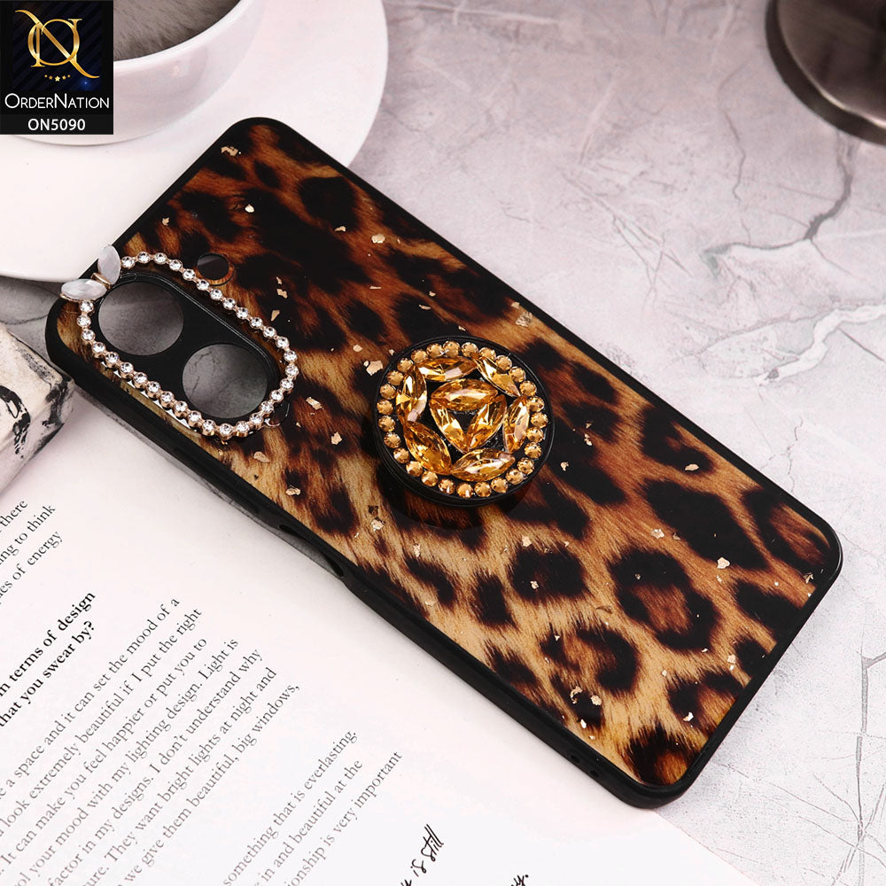 Xiaomi Poco C65 Cover - Design9 - Bling Series - Glitter Foil Soft Border Case With Holder(Glitter Does Not Move)