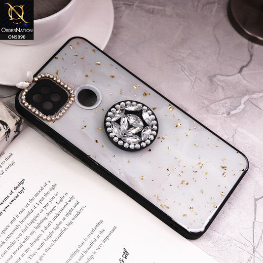 Xiaomi Redmi 9C Cover - Design10 - Bling Series - Glitter Foil Soft Border Case With Holder(Glitter Does Not Move)