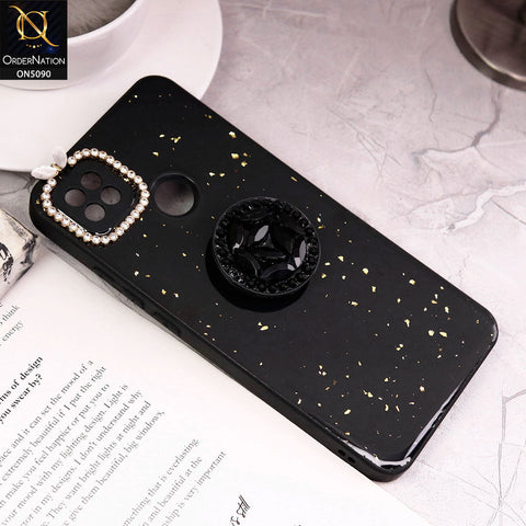 Xiaomi Redmi 9C Cover - Design1 - Bling Series - Glitter Foil Soft Border Case With Holder(Glitter Does Not Move)