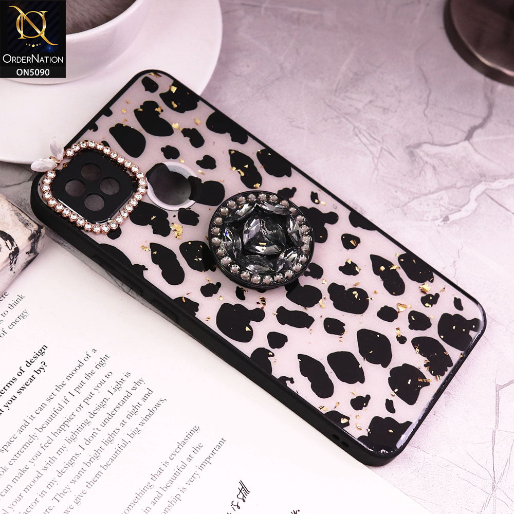 Xiaomi Redmi 9C Cover - Design3 - Bling Series - Glitter Foil Soft Border Case With Holder(Glitter Does Not Move)