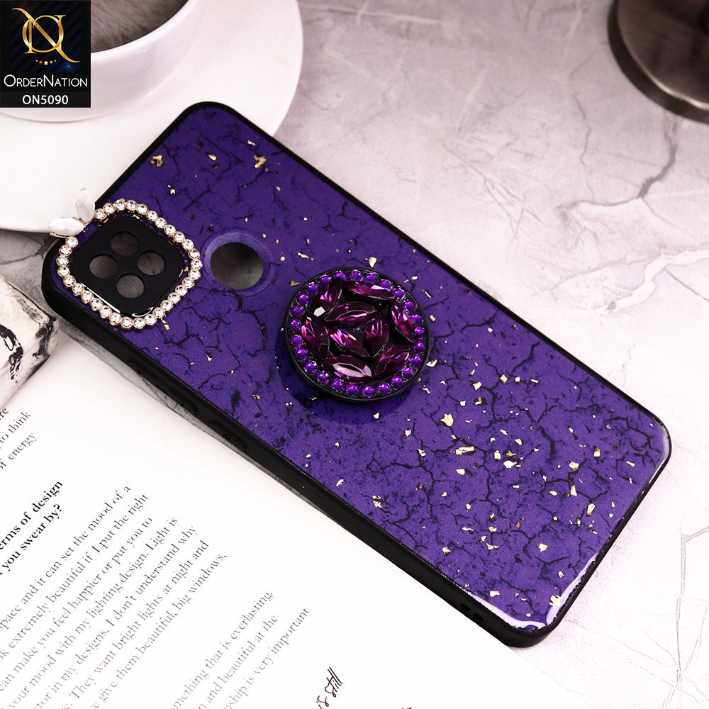 Xiaomi Redmi 9C Cover - Design5 - Bling Series - Glitter Foil Soft Border Case With Holder(Glitter Does Not Move)
