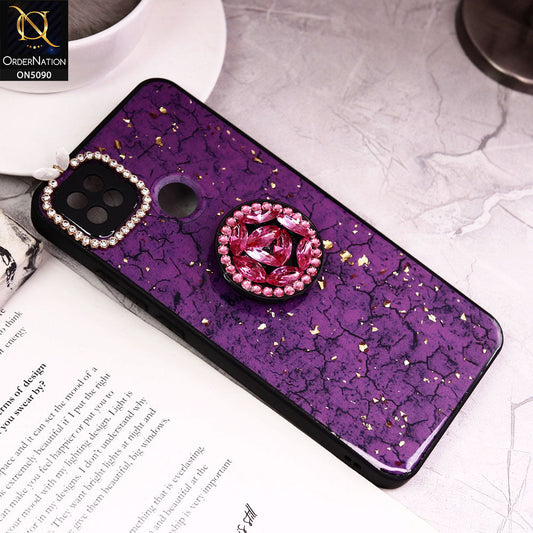 Xiaomi Redmi 9C Cover - Design7 - Bling Series - Glitter Foil Soft Border Case With Holder(Glitter Does Not Move)