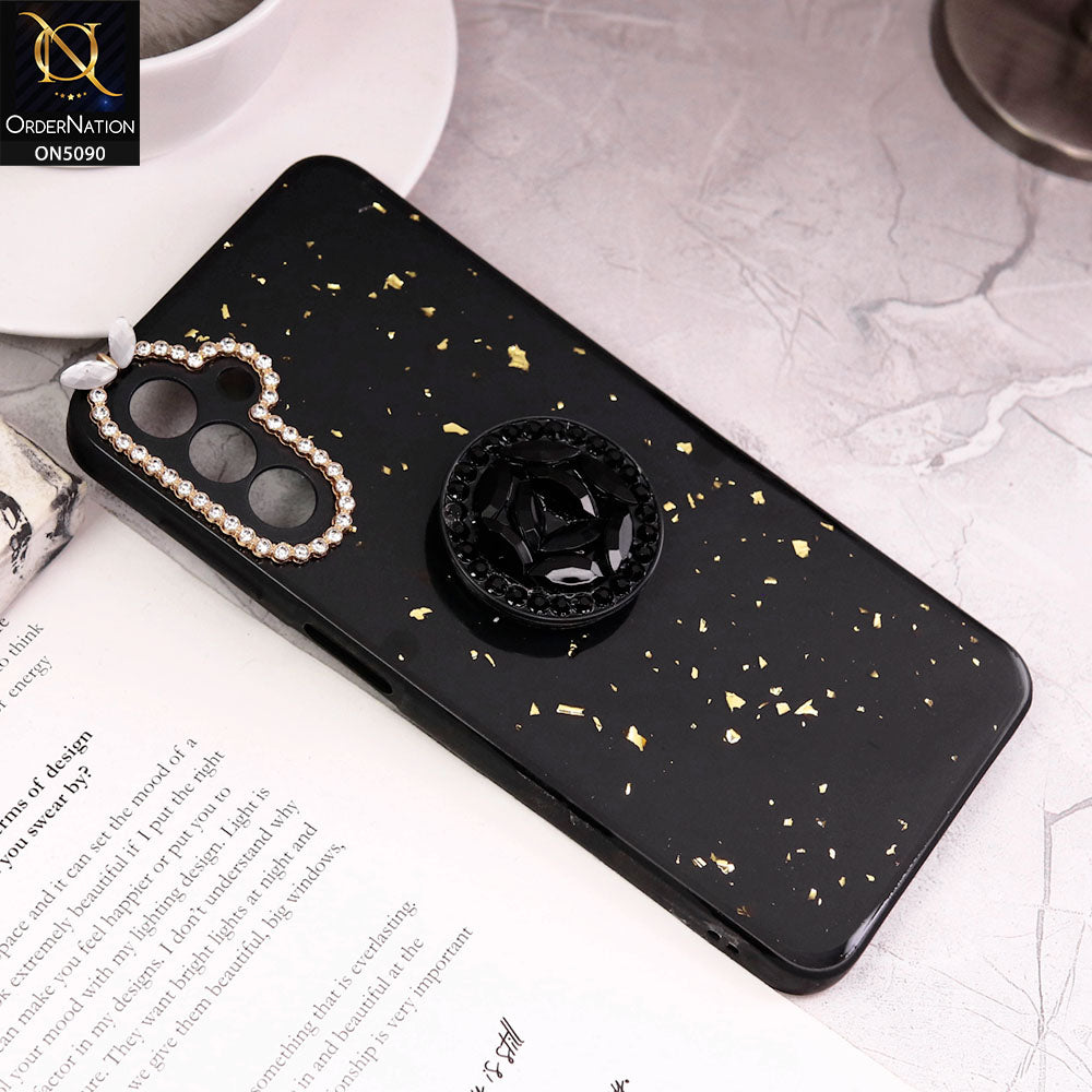 Samsung Galaxy A 13 5G Cover - Design1 - Bling Series - Glitter Foil Soft Border Case With Holder(Glitter Does Not Move)