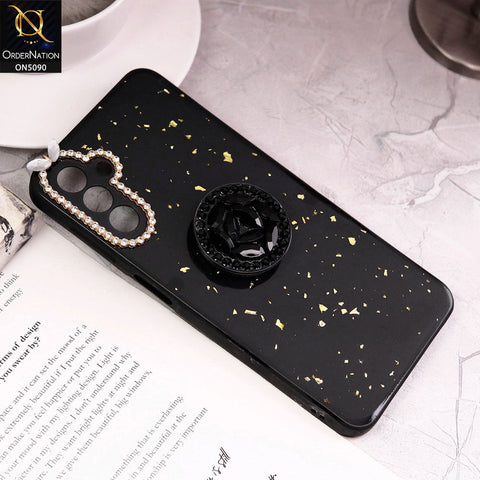 Samsung Galaxy A 13 5G Cover - Design1 - Bling Series - Glitter Foil Soft Border Case With Holder(Glitter Does Not Move)