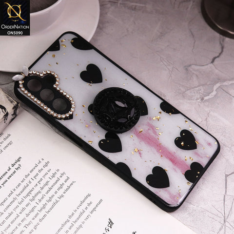 Samsung Galaxy A04s Cover - Design2 - Bling Series - Glitter Foil Soft Border Case With Holder(Glitter Does Not Move)