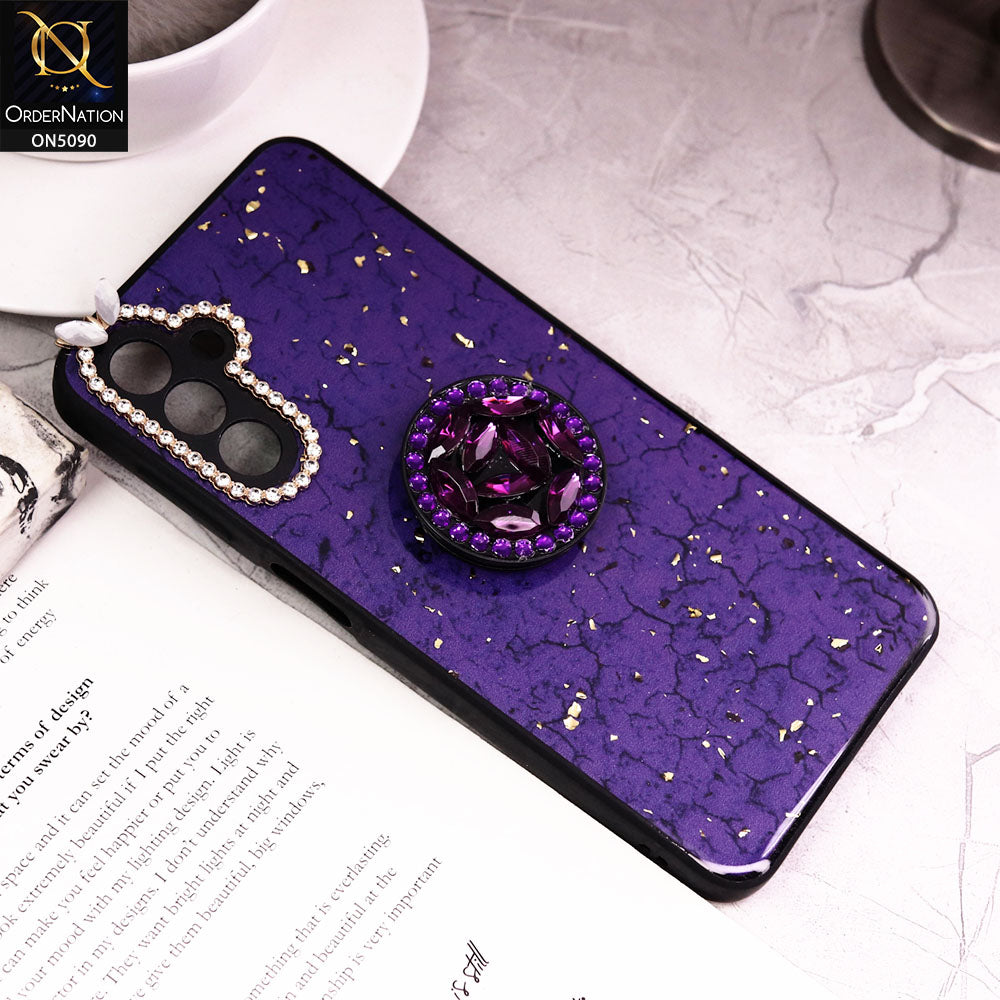 Samsung Galaxy A 13 5G Cover - Design5 - Bling Series - Glitter Foil Soft Border Case With Holder(Glitter Does Not Move)
