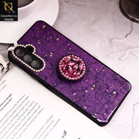 Samsung Galaxy A 13 5G Cover - Design7 - Bling Series - Glitter Foil Soft Border Case With Holder(Glitter Does Not Move)
