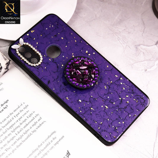 Samsung Galaxy A10s Cover - Design5 - Bling Series - Glitter Foil Soft Border Case With Holder(Glitter Does Not Move)