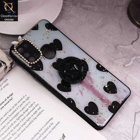 Samsung Galaxy A21s Cover - Design13 - Bling Series - Glitter Foil Soft Border Case With Holder(Glitter Does Not Move)