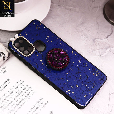 Samsung Galaxy A21s Cover - Design6 - Bling Series - Glitter Foil Soft Border Case With Holder(Glitter Does Not Move)