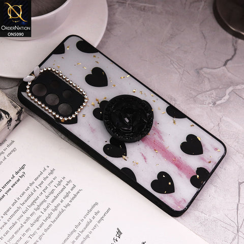 Samsung Galaxy A32 Cover - Design2 - Bling Series - Glitter Foil Soft Border Case With Holder(Glitter Does Not Move)