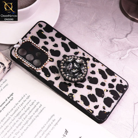Samsung Galaxy A32 Cover - Design3 - Bling Series - Glitter Foil Soft Border Case With Holder(Glitter Does Not Move)