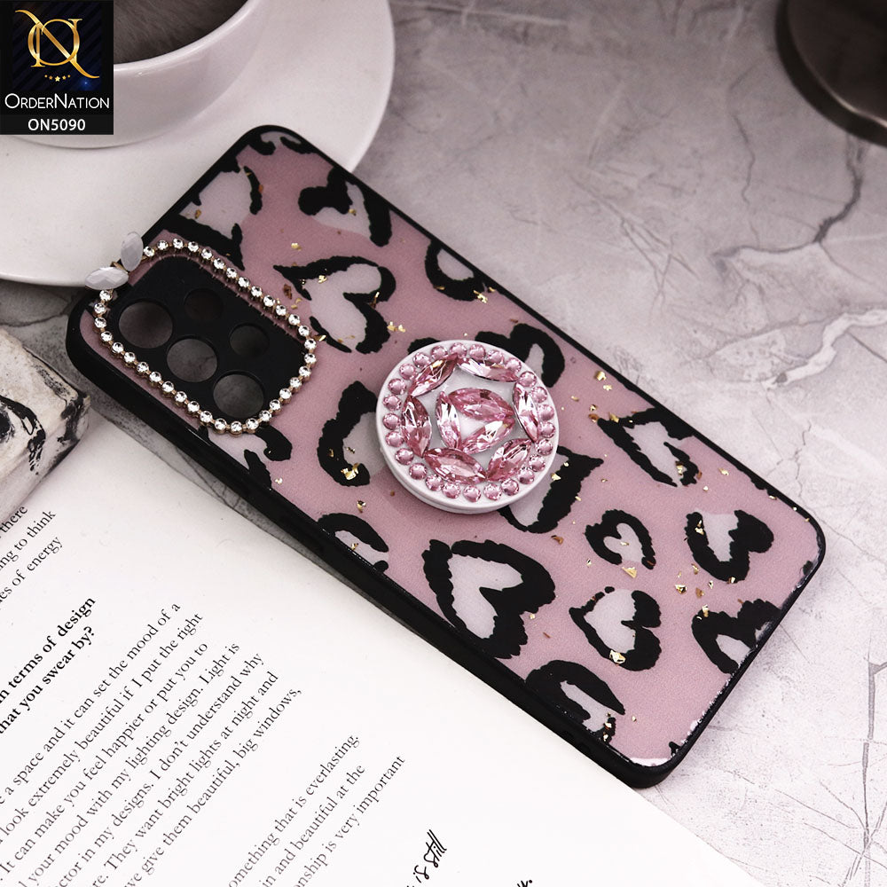 Samsung Galaxy A32 Cover - Design8 - Bling Series - Glitter Foil Soft Border Case With Holder(Glitter Does Not Move)