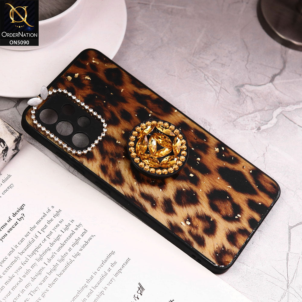 Samsung Galaxy A32 Cover - Design9 - Bling Series - Glitter Foil Soft Border Case With Holder(Glitter Does Not Move)
