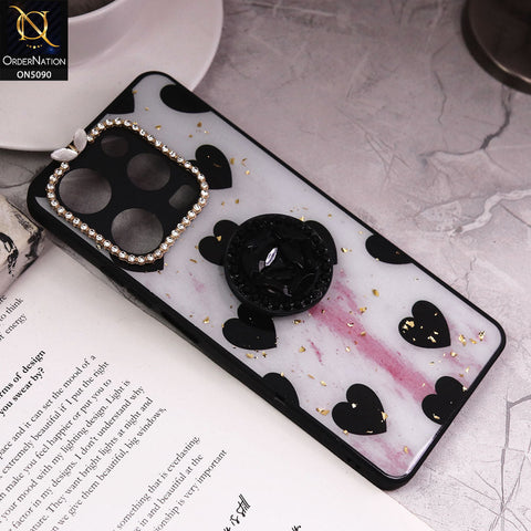 Tecno Spark 10 Pro Cover - Design2 - Bling Series - Glitter Foil Soft Border Case With Holder(Glitter Does Not Move)