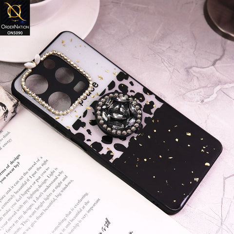 Tecno Spark 10 Pro Cover - Design4 - Bling Series - Glitter Foil Soft Border Case With Holder(Glitter Does Not Move)