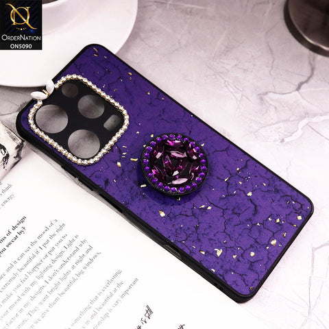 Tecno Spark 10 Pro Cover - Design5 - Bling Series - Glitter Foil Soft Border Case With Holder(Glitter Does Not Move)