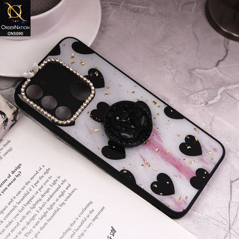 Tecno Spark Go 2022 Cover - Design2 - Bling Series - Glitter Foil Soft Border Case With Holder(Glitter Does Not Move)
