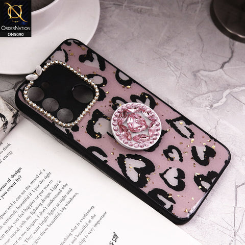 Tecno Spark Go 2022 Cover - Design8 - Bling Series - Glitter Foil Soft Border Case With Holder(Glitter Does Not Move)