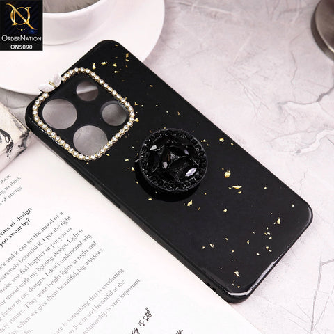 Infinix Smart 7 HD Cover - Design1 - Bling Series - Glitter Foil Soft Border Case With Holder(Glitter Does Not Move)