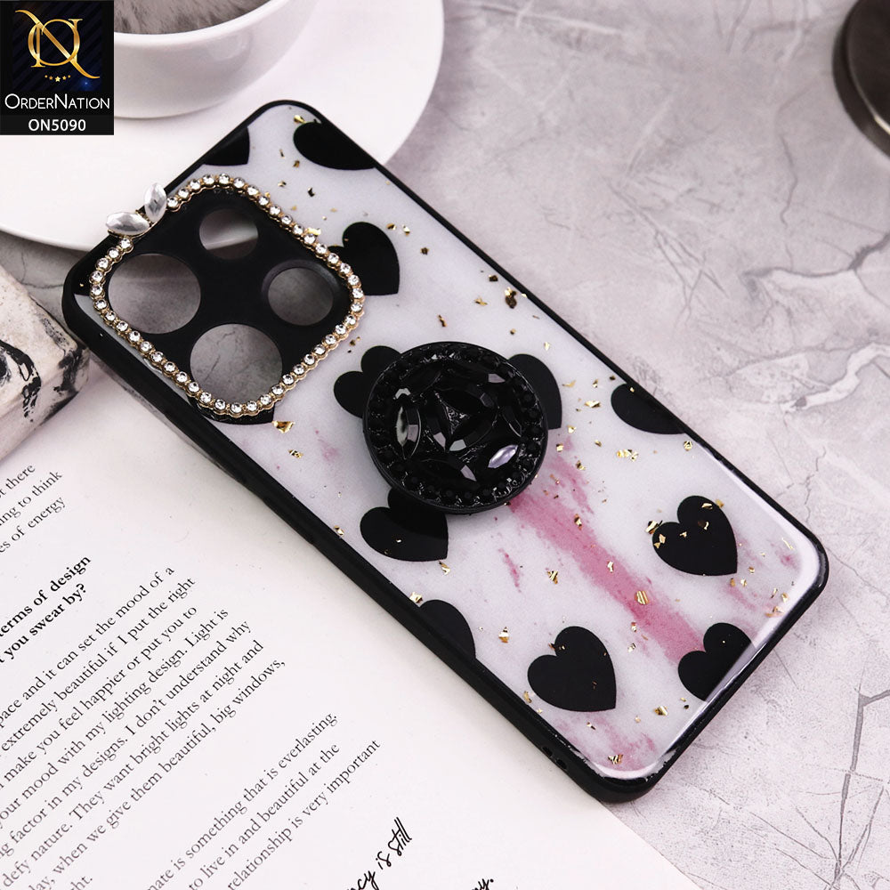 Tecno Spark Go 2023 Cover - Design2 - Bling Series - Glitter Foil Soft Border Case With Holder(Glitter Does Not Move)