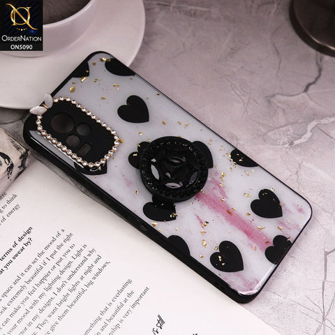 Vivo Y73 Cover - Design2 - Bling Series - Glitter Foil Soft Border Case With Holder(Glitter Does Not Move)