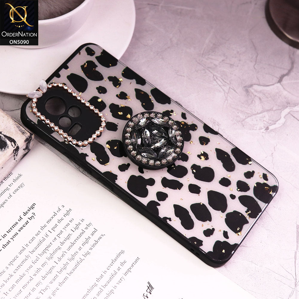 Vivo V21e Cover - Design3 - Bling Series - Glitter Foil Soft Border Case With Holder(Glitter Does Not Move)